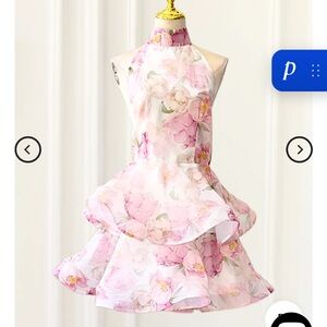 Mew Mews Alecto Bow Floral Mini Dress L NWT